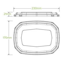 600 & 950ml Clear RPET Octa Takeaway Lid