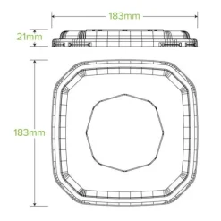 500 & 750ml Clear RPET Octa Takeaway Lid
