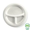 23cm / 9" 3-Compartment Round Plant Fibre Plate