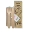 16cm Coated Wood Knife, Fork, Napkin, Salt & Pepper Set