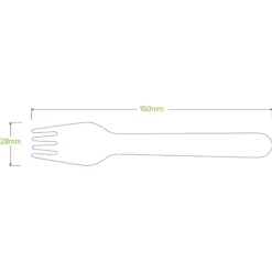 16cm Unbranded Wood Fork - Bulk Pack
