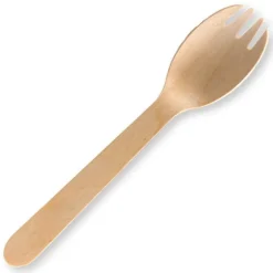 16cm Unbranded Wood Spork - Bulk Pack