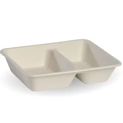 2-Compartment Natural Plant Fibre Takeaway Base