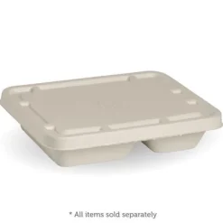 2-Compartment Natural Plant Fibre Takeaway Base