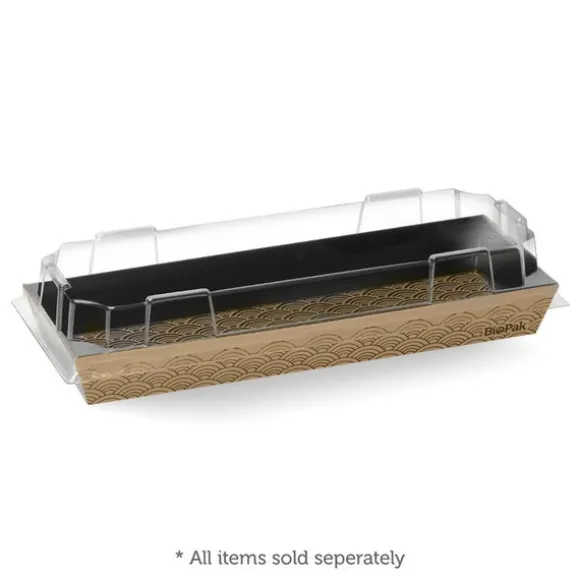Long BioBoard Sushi Tray PET Lid