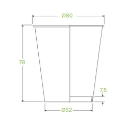 230ml / 6oz (80mm) Black Single Wall BioCup