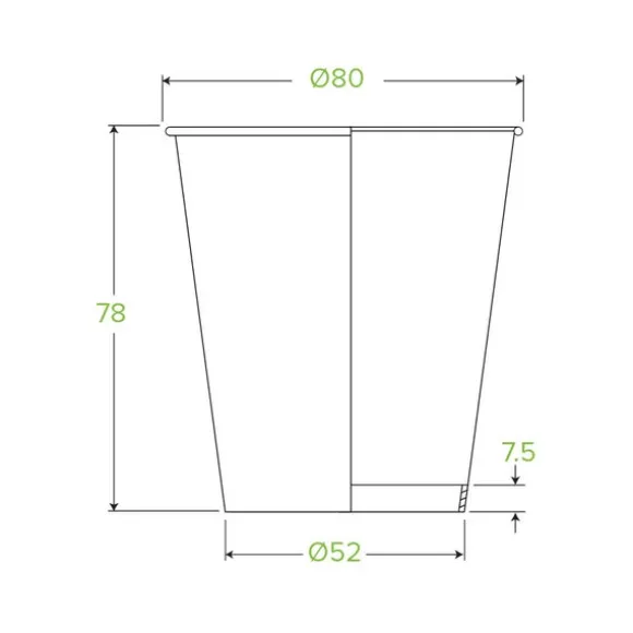 230ml / 6oz (80mm) Black Single Wall BioCup