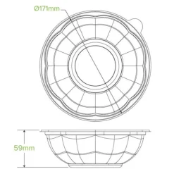 840ml / 24oz Clear Salad BioBowl