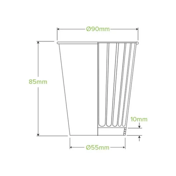 295ml / 8oz (90mm) Black Double Wall BioCup