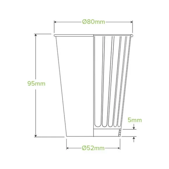 255ml / 8oz (80mm) Black Double Wall BioCup