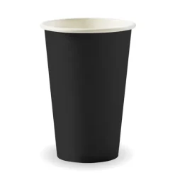 350ml / 12oz (80mm) Black Single Wall BioCup