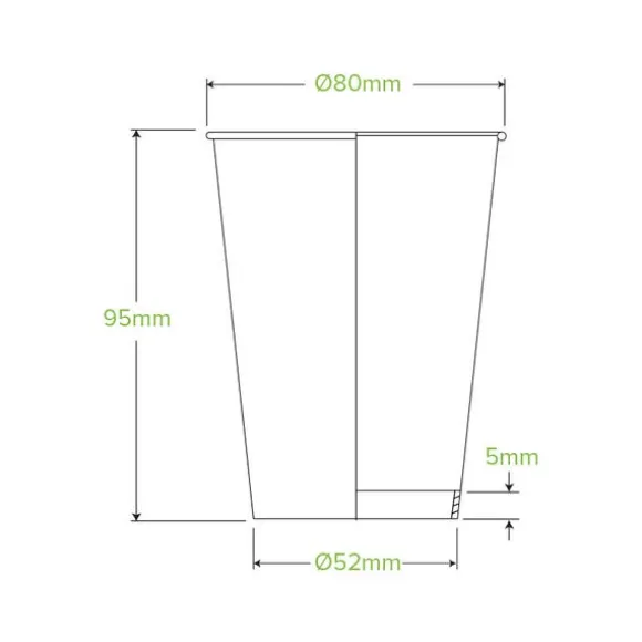 280ml / 8oz (80mm) Black Single Wall BioCup