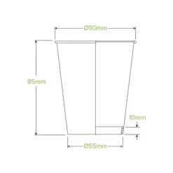 280ml / 8oz (90mm) Black Single Wall BioCup
