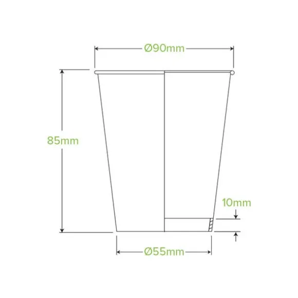 280ml / 8oz (90mm) Black Single Wall BioCup