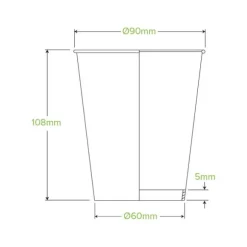 390ml / 12oz (90mm) Black Single Wall BioCup