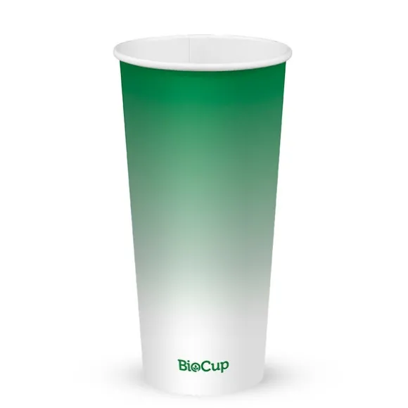 650ml / 22oz (90mm) Green Cold Paper BioCup