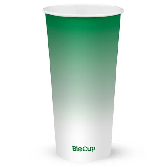 960ml / 32oz (105mm) Green Cold Paper BioCup