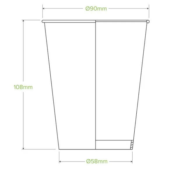 390ml / 12oz (90mm) Green Cold Paper BioCup