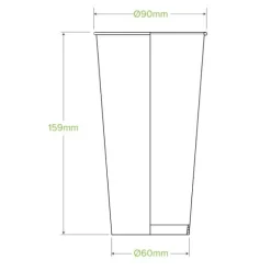 600ml / 20oz (90mm) Green Cold Paper BioCup