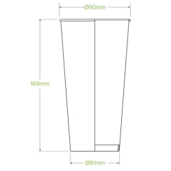 650ml / 22oz (90mm) Green Cold Paper BioCup