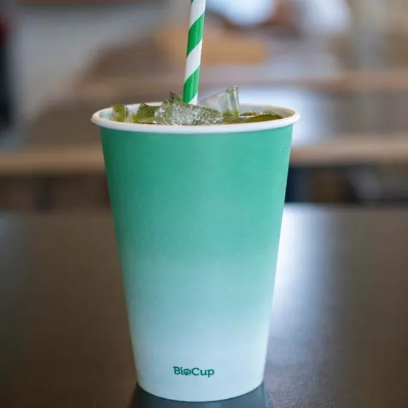 390ml / 12oz (90mm) Green Cold Paper BioCup