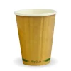 255ml / 8oz (80mm) Kraft Green Stripe Double Wall BioCup