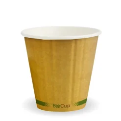 295ml / 8oz (90mm) Kraft Green Stripe Double Wall BioCup