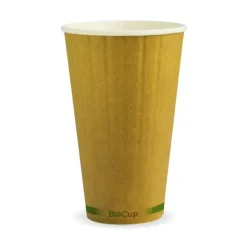 460ml / 16oz (90mm) Kraft Green Stripe Double Wall BioCup