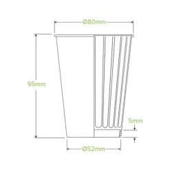 255ml / 8oz (80mm) Kraft Green Stripe Double Wall BioCup