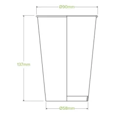 510ml / 16oz (90mm) Leaf Cold Paper BioCup