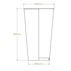 650ml / 22oz (90mm) Leaf Cold Paper BioCup