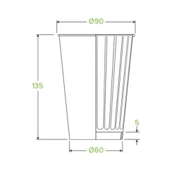 460ml / 16oz (90mm) Leaf Double Wall BioCup