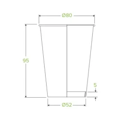 280ml / 8oz (80mm) Leaf Single Wall BioCup