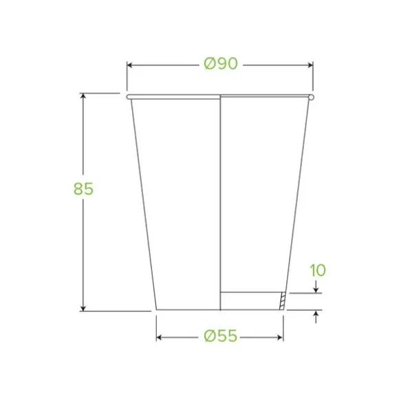 280ml / 8oz (90mm) Leaf Single Wall BioCup