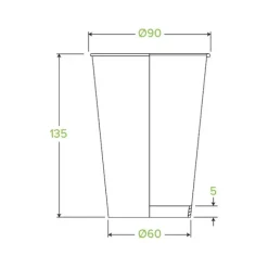 510ml / 16oz (90mm) Leaf Single Wall BioCup