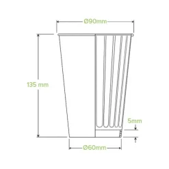 460ml / 16oz (90mm) Stone Double Wall Biocup