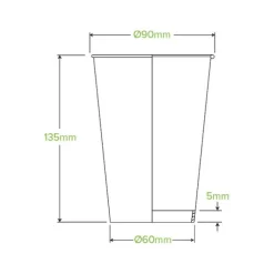 510ml / 16oz (90mm) Stone Single Wall BioCup