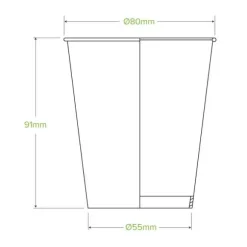 280ml / 8oz (80mm) White Cold Paper BioCup