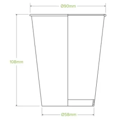390ml / 12oz (90mm) White Cold Paper BioCup