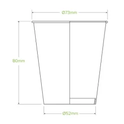 200ml / 6oz (73mm) White Cold Paper Water BioCup