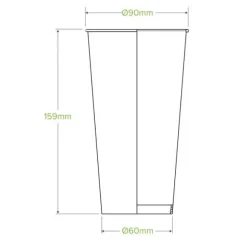 600ml / 20oz (90mm) White Cold Paper BioCup