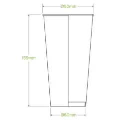 650ml / 22oz (90mm) White Cold Paper BioCup