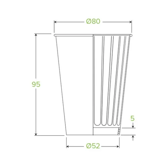 255ml / 8oz (80mm) White Double Wall BioCup
