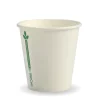 230ml / 6oz (80mm) White Green Line Single Wall BioCup