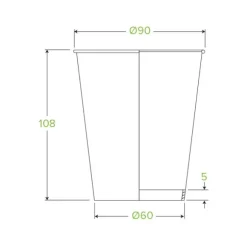 390ml / 12oz (90mm) White Single Wall BioCup