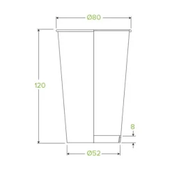 350ml / 12oz (80mm) White Single Wall BioCup