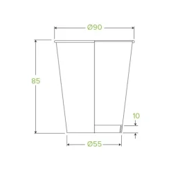280ml / 8oz (90mm) White Single Wall BioCup