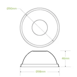 250ml / 8oz PLA Dome Paper Bowl Lid