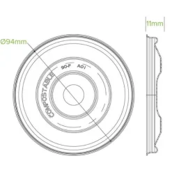 250ml / 8oz Plant Fibre Flat BioBowl Lid