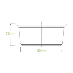 700ml Clear Wide Unbranded BioBowl